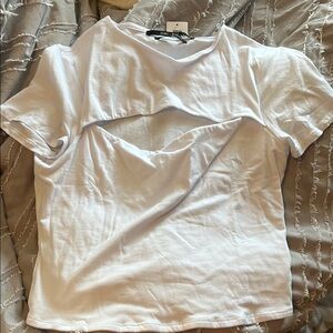 White Cut-Out Top